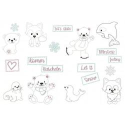 Stickserie - Schneetiere